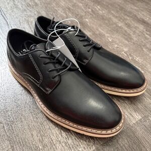 Steve Madden P Jansen Black Mens Dress Shoes Sz 8 US Leather Upper